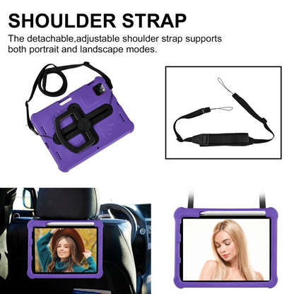 For iPad Air 11 2024 Shield 360 Rotation Handle EVA Shockproof PC Tablet Case(Purple Black) - iPad Air 11 2024 Cases by buy2fix | Online Shopping UK | buy2fix