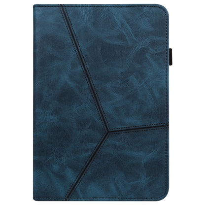 For Lenovo Tab M11 / Xiaoxin Pad 11 2024 Solid Color Stripe Embossed Leather Tablet Case(Blue) - Lenovo by buy2fix | Online Shopping UK | buy2fix