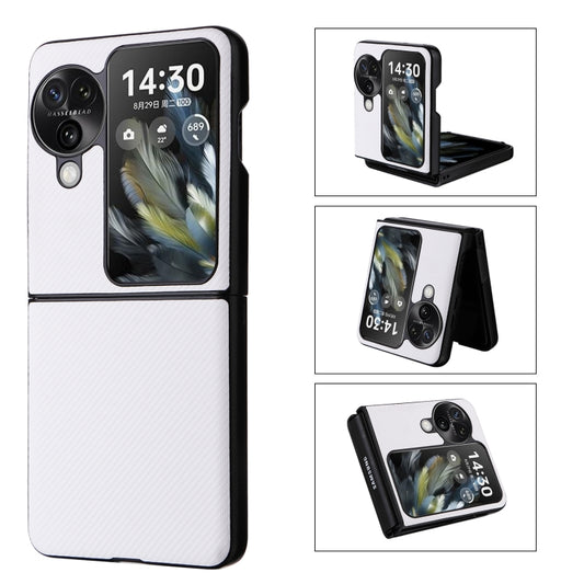 For OPPO Find N3 Flip PU Leather PC Phone Case(White) - Find N3 Flip Cases by buy2fix | Online Shopping UK | buy2fix