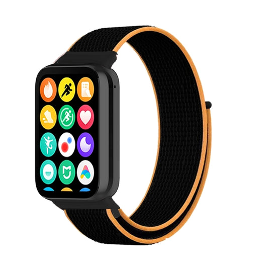 For Xiaomi Mi Band 8 Pro Nylon Loop Watch Band(Black Orange) - Watch Bands by buy2fix | Online Shopping UK | buy2fix