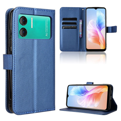 For Doogee X98 Diamond Texture Leather Phone Case(Blue) - Doogee Cases by buy2fix | Online Shopping UK | buy2fix