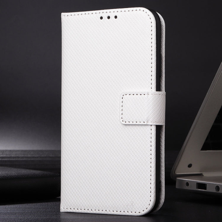 For iPhone 16 Pro Diamond Texture Leather Phone Case(White) - iPhone 16 Pro Cases by buy2fix | Online Shopping UK | buy2fix