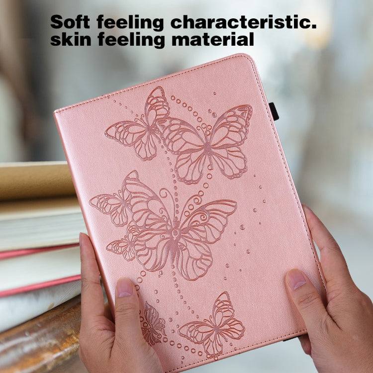 For Samsung Galaxy Tab S9 Embossed Butterfly Pattern Horizontal Flip Leather Tablet Case(Pink) - Galaxy Tab S9 Cases by buy2fix | Online Shopping UK | buy2fix