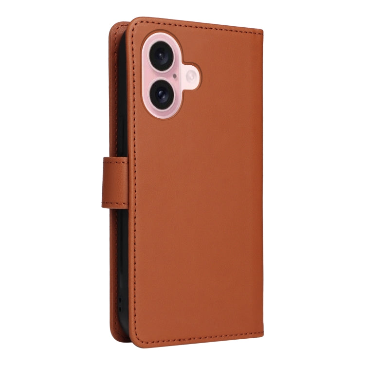 For iPhone 16 Plus BETOPNICE BN-005 2 in 1 Detachable Imitate Genuine Leather Phone Case(Brown) - iPhone 16 Plus Cases by BETOPNICE | Online Shopping UK | buy2fix