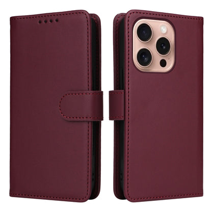 For iPhone 16 Pro Max BETOPNICE BN-005 2 in 1 Detachable Imitate Genuine Leather Phone Case(Wine Red) - iPhone 16 Pro Max Cases by BETOPNICE | Online Shopping UK | buy2fix