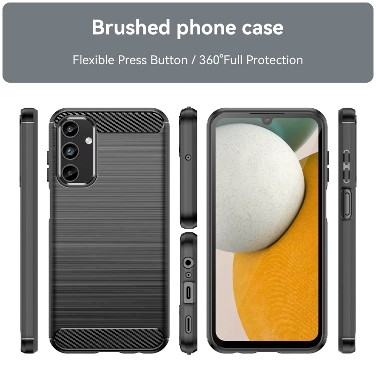 For Samsung Galaxy A15 5G Brushed Texture Carbon Fiber TPU Phone Case(Black) - Galaxy Phone Cases by buy2fix | Online Shopping UK | buy2fix