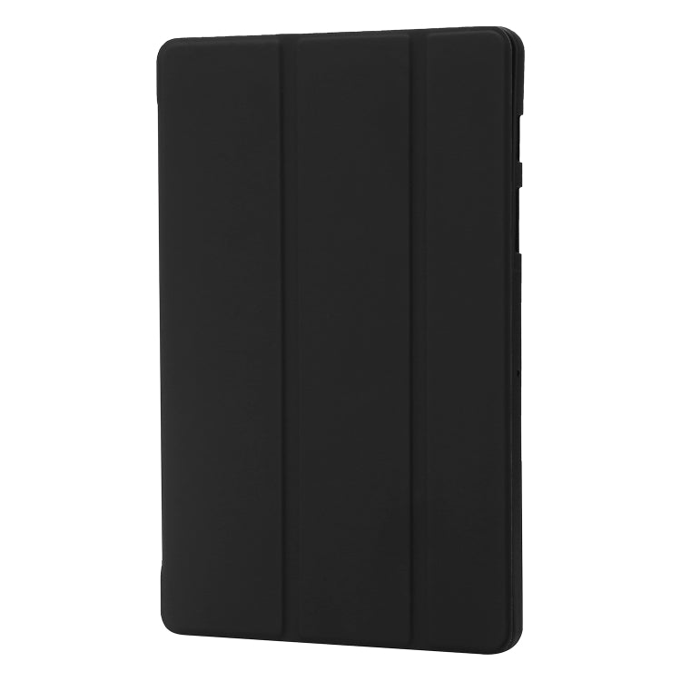 For Samsung Galaxy Tab S9+ 3-Fold Holder Silicone Leather Tablet Case(Black) - Galaxy Tab S9+ Cases by buy2fix | Online Shopping UK | buy2fix