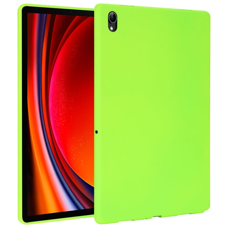 For Samsung Galaxy Tab S9 Oil Spray Skin-friendly TPU Tablet Case(Fluorescent Green) - Galaxy Tab S9 Cases by buy2fix | Online Shopping UK | buy2fix