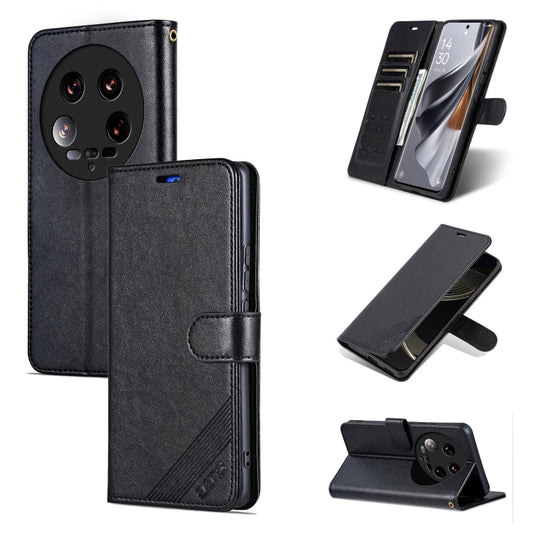 For Xiaomi 14 Ultra AZNS Sheepskin Texture Flip Leather Phone Case(Black) - 14 Ultra Cases by AZNS | Online Shopping UK | buy2fix