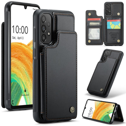 For Samsung Galaxy A33 5G CaseMe C22 Card Slots Holder RFID Anti-theft Phone Case(Black) - Galaxy Phone Cases by CaseMe | Online Shopping UK | buy2fix