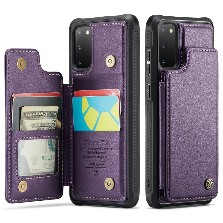 For Samsung Galaxy S20 CaseMe C22 Card Slots Holder RFID Anti-theft Phone Case(Purple) - Galaxy Phone Cases by CaseMe | Online Shopping UK | buy2fix