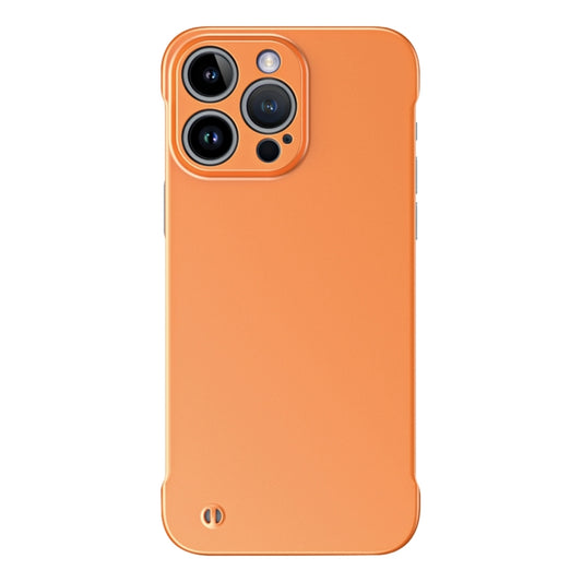 For iPhone 12 Pro Max Frameless Metallic Paint Hybrid PC Phone Case(Orange) - iPhone 12 Pro Max Cases by buy2fix | Online Shopping UK | buy2fix