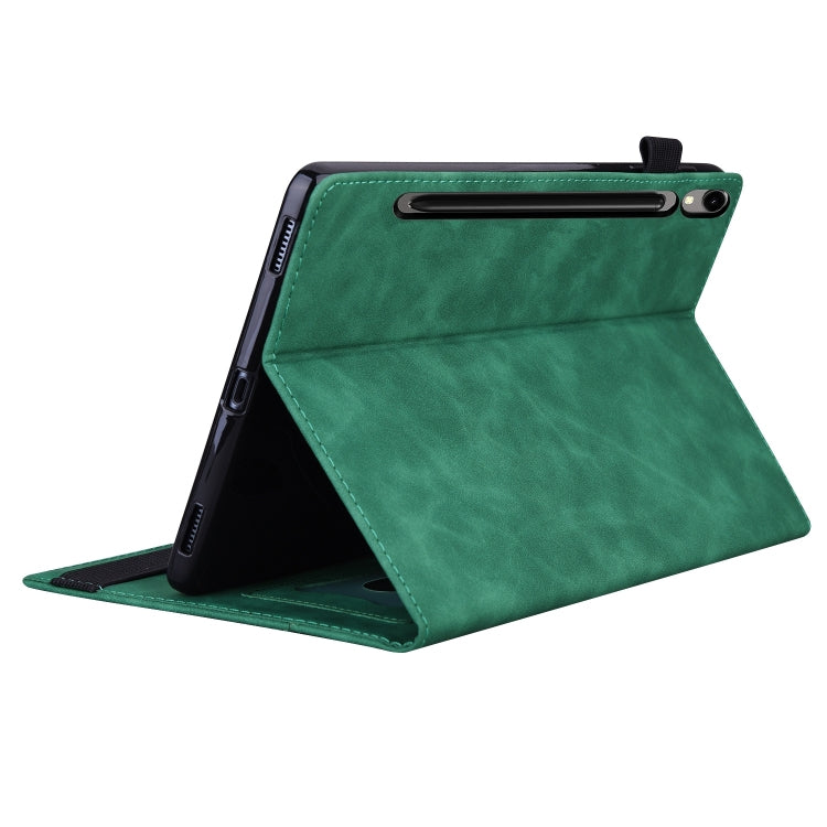 For Samsung Galaxy Tab S9 Ultra /S8 Ultra Splicing Shockproof Leather Tablet Case(Green) - Galaxy Tab S9 Ultra Cases by buy2fix | Online Shopping UK | buy2fix