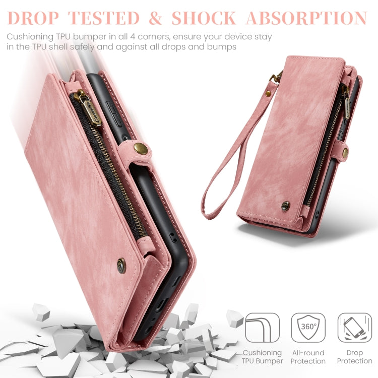 For Samsung Galaxy A25 4G CaseMe 008 Multifunctional Zipper Wallet Leather Phone Case with Lanyard(Pink) - Galaxy Phone Cases by CaseMe | Online Shopping UK | buy2fix