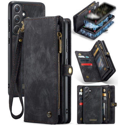 For Samsung Galaxy A35 5G CaseMe 008 Multifunctional Zipper Wallet Leather Phone Case with Lanyard(Black) - Galaxy Phone Cases by CaseMe | Online Shopping UK | buy2fix