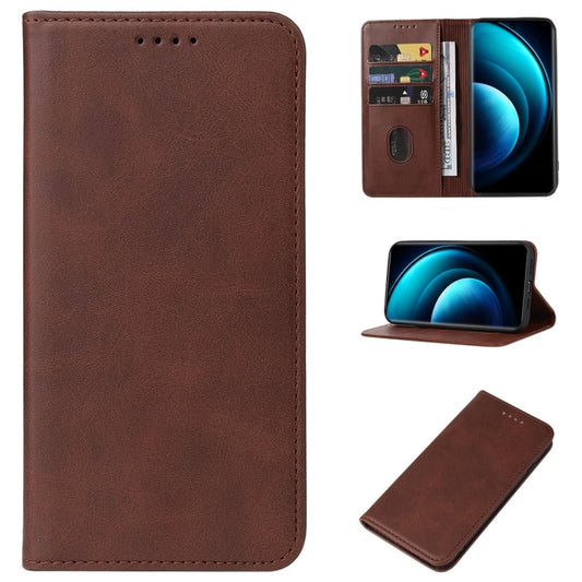 For vivo X100 Pro Magnetic Closure Leather Phone Case(Brown) - X100 Pro Cases by buy2fix | Online Shopping UK | buy2fix