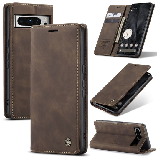 For Google Pixel 8 Pro CaseMe 013 Multifunctional Horizontal Flip Leather Phone Case(Coffee) - Google Cases by CaseMe | Online Shopping UK | buy2fix