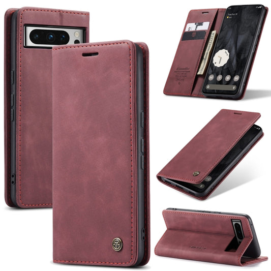 For Google Pixel 8 Pro CaseMe 013 Multifunctional Horizontal Flip Leather Phone Case(Wine Red) - Google Cases by CaseMe | Online Shopping UK | buy2fix