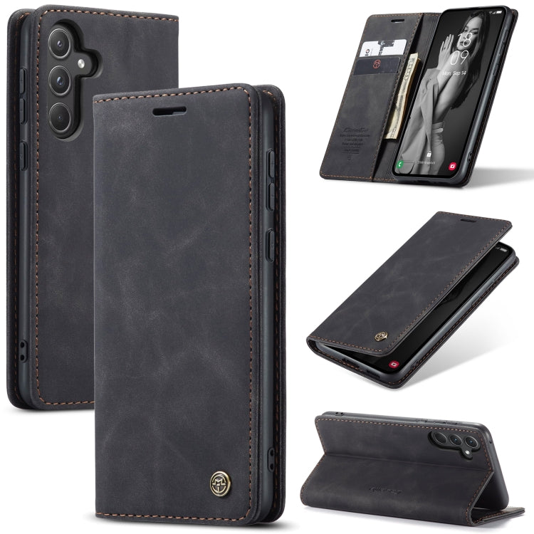 For Samsung Galaxy A55 5G CaseMe 013 Multifunctional Horizontal Flip Leather Phone Case(Black) - Galaxy Phone Cases by CaseMe | Online Shopping UK | buy2fix