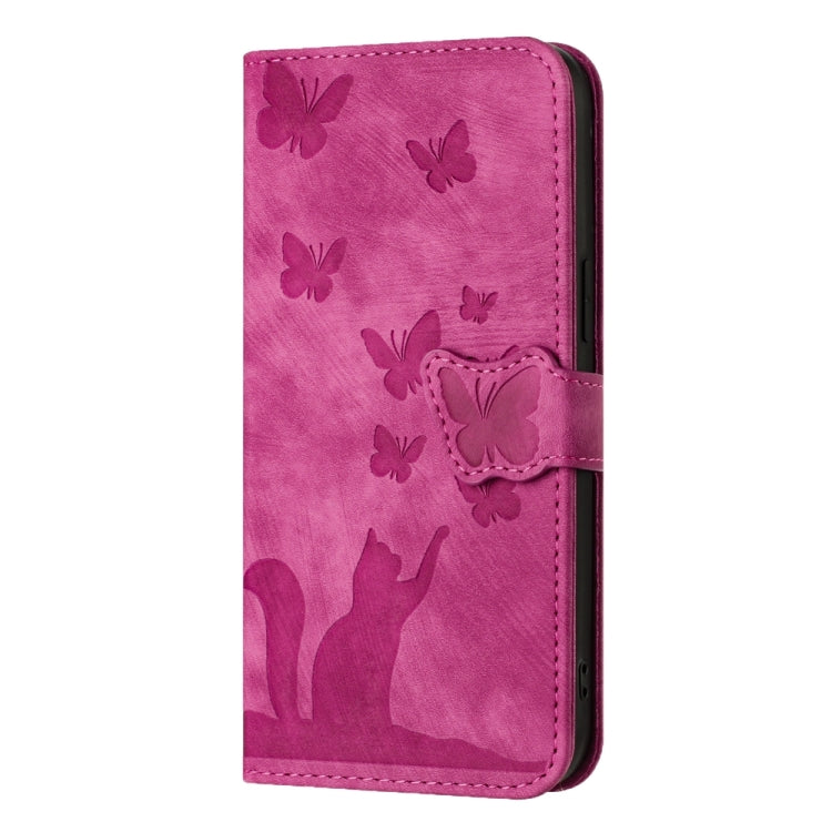 For Samsung Galaxy S24 Ultra 5G Butterfly Cat Embossing Flip Leather Phone Case(Pink) - Galaxy S24 Ultra 5G Cases by buy2fix | Online Shopping UK | buy2fix