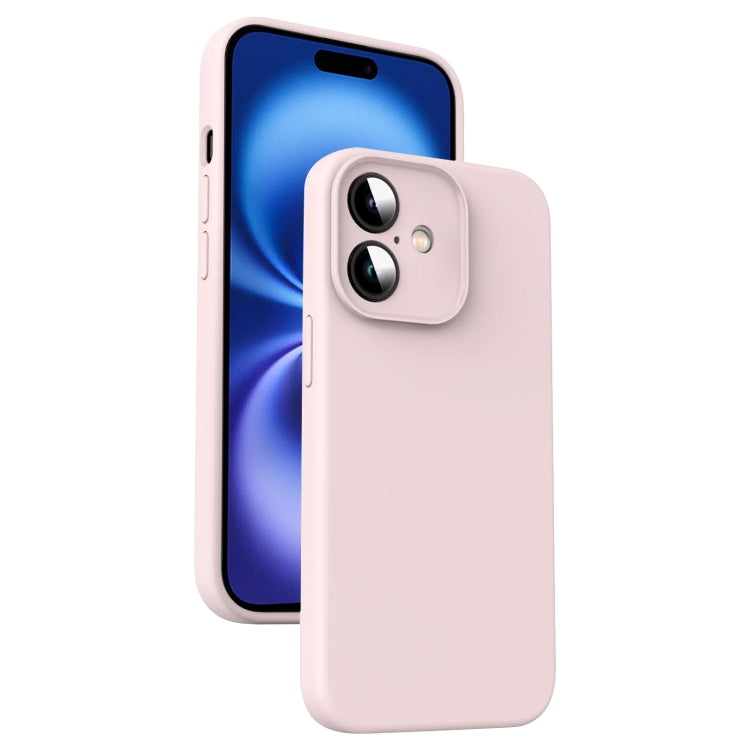 For iPhone 16 Microfiber Liquid Silicone Shockproof Phone Case(Pink) - iPhone 16 Cases by buy2fix | Online Shopping UK | buy2fix