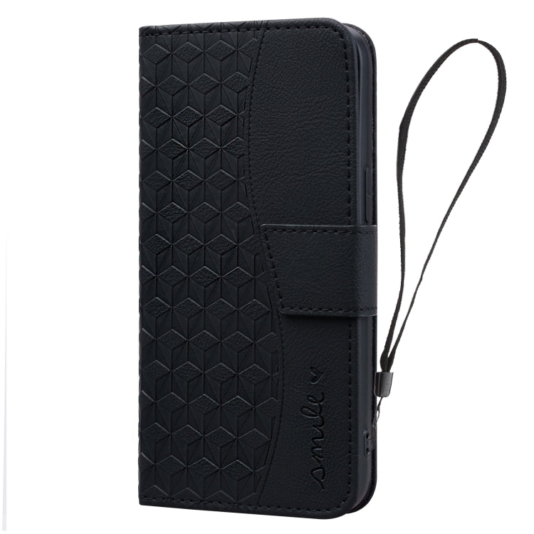 For iPhone 16 Pro Max Business Diamond Buckle Leather Phone Case with Lanyard(Black) - iPhone 16 Pro Max Cases by buy2fix | Online Shopping UK | buy2fix