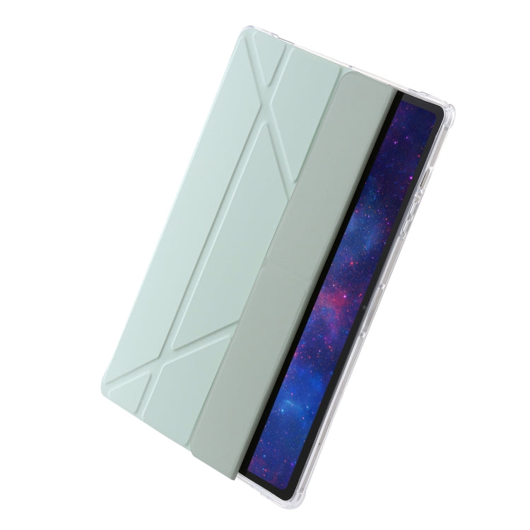 For Samsung Galaxy Tab S9 FE+ Clear Acrylic Deformation Leather Tablet Case(Green) - Galaxy Tab S9 FE+ by buy2fix | Online Shopping UK | buy2fix