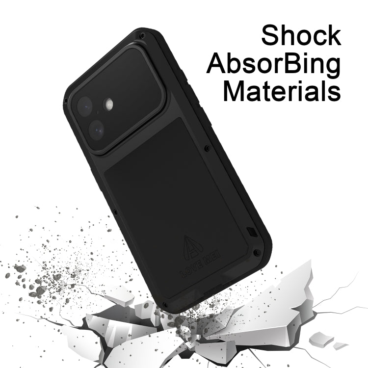 For iPhone 16 LOVE MEI Metal Shockproof Life Waterproof Dustproof Phone Case(Silver) - iPhone 16 Cases by LOVE MEI | Online Shopping UK | buy2fix