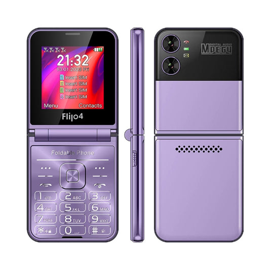 UNIWA F265 Flip Style Phone, 2.55 inch Mediatek MT6261D, FM, 4 SIM Cards, 21 Keys(Purple) - UNIWA by UNIWA | Online Shopping UK | buy2fix