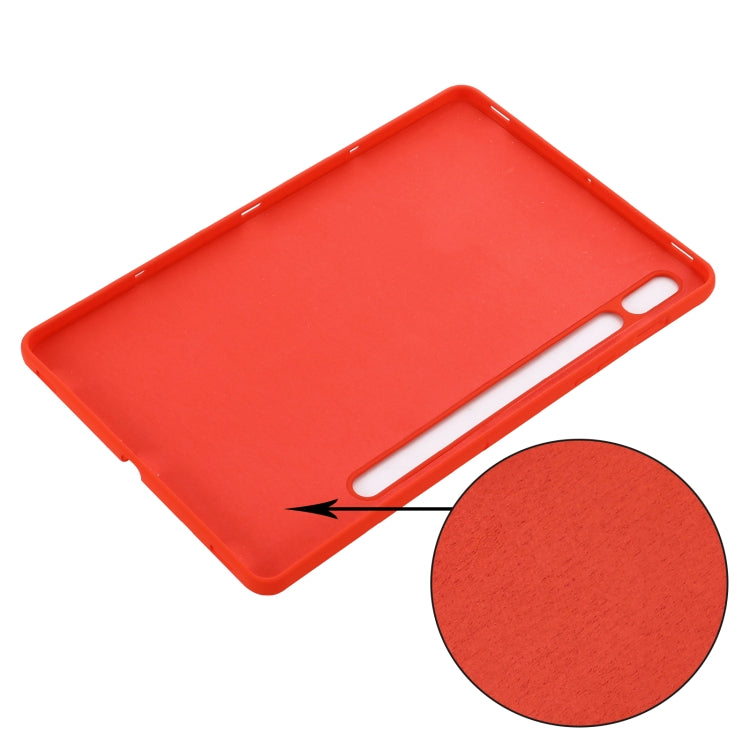 For Samsung Galaxy Tab S9 Pure Color Liquid Silicone Shockproof Tablet Case(Red) - Galaxy Tab S9 Cases by buy2fix | Online Shopping UK | buy2fix