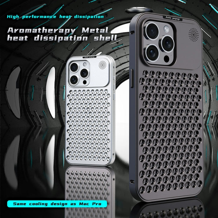 For iPhone 14 R-JUST RJ58 Aromatherapy Metal Cooling Phone Case(Grey) - iPhone 14 Cases by R-JUST | Online Shopping UK | buy2fix