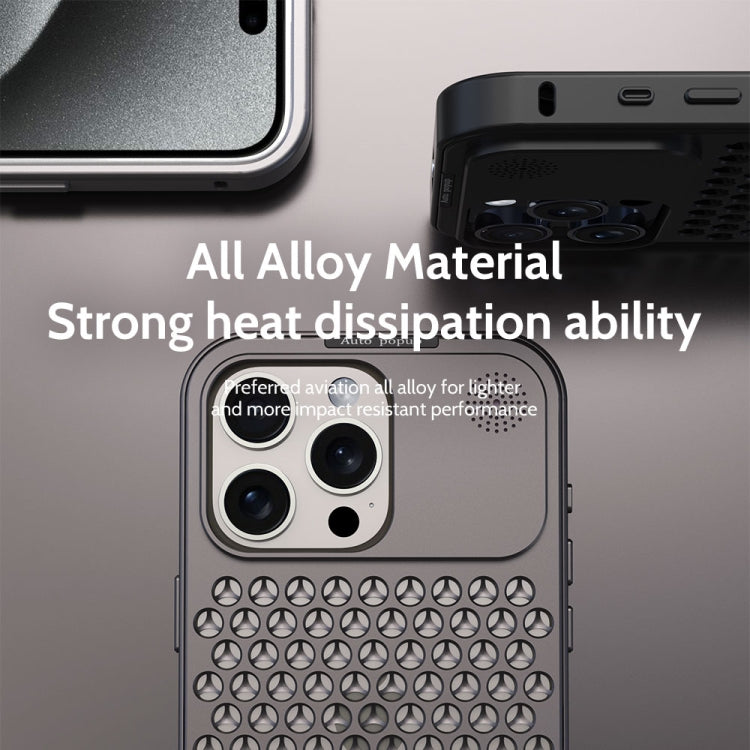 For iPhone 14 R-JUST RJ58 Aromatherapy Metal Cooling Phone Case(Black) - iPhone 14 Cases by R-JUST | Online Shopping UK | buy2fix