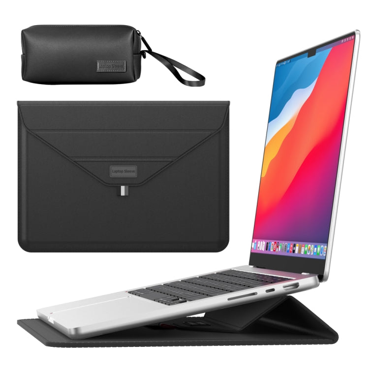 For 15.4/15.6/16.1 inch Envelope Holder Laptop Sleeve Bag with Accessories Bag(Black) - Other by buy2fix | Online Shopping UK | buy2fix