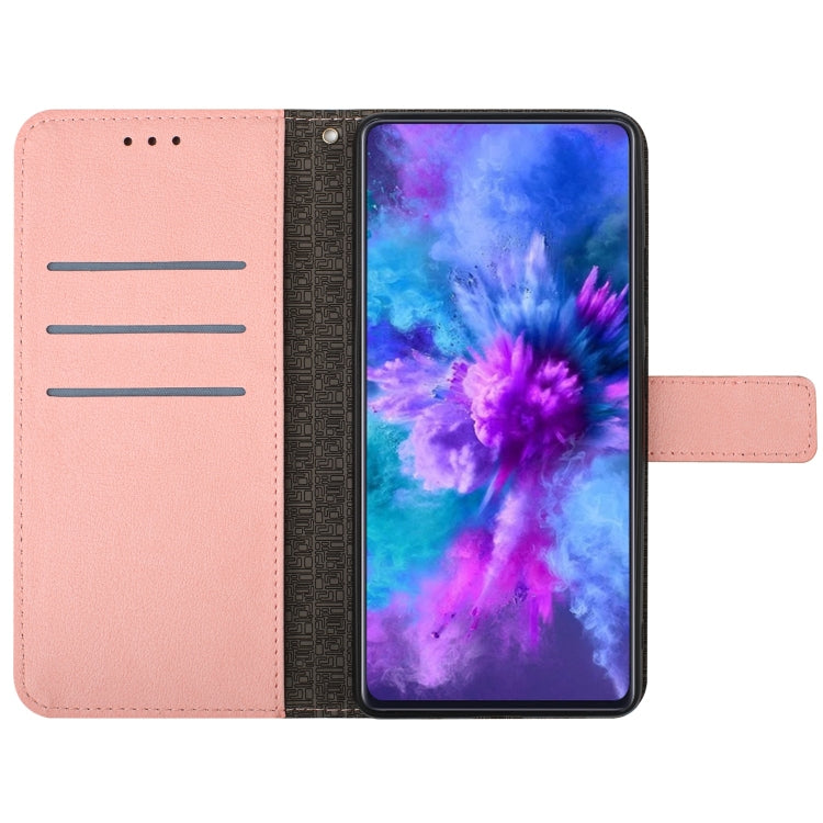 For Samsung Galaxy S21 5G Rhombic Grid Texture Leather Phone Case(Pink) - Galaxy S21 5G Cases by buy2fix | Online Shopping UK | buy2fix