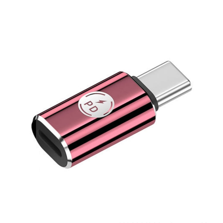 PD27W USB-C / Type-C to 8 Pin Adapter(Rose Red) - Converter & Adapter by buy2fix | Online Shopping UK | buy2fix