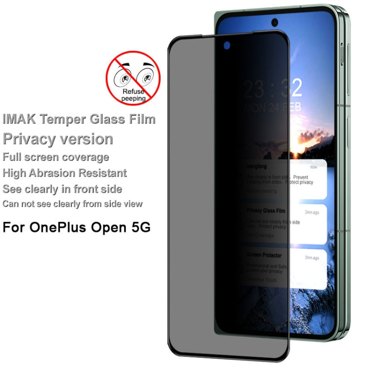 For OPPO Find N3 5G / OnePlus Open imak HD Full Screen Anti-spy Tempered Glass Protective Film - Find N3 Tempered Glass by imak | Online Shopping UK | buy2fix