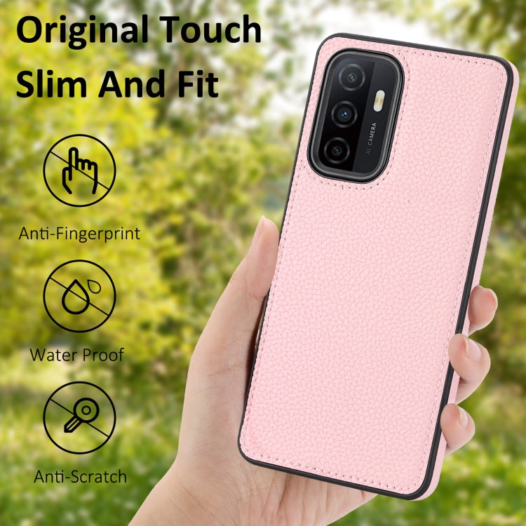 For Samsung Galaxy S23 5G Litchi Pattern Stitched Side-mounted Phone Case(Pink) - Galaxy S23 5G Cases by buy2fix | Online Shopping UK | buy2fix