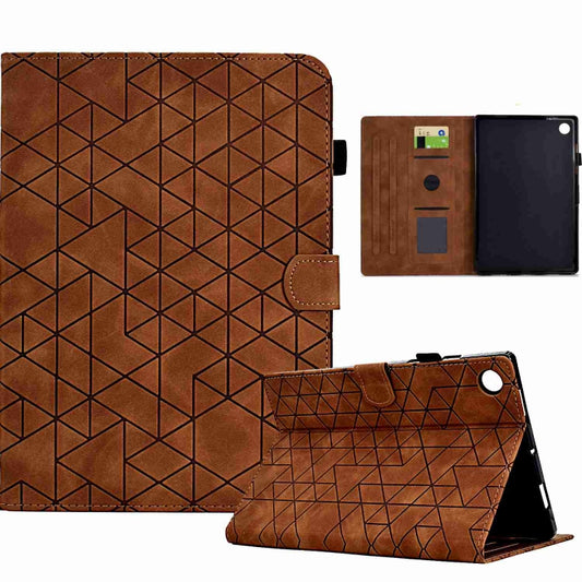 For Samsung Galaxy Tab A9 Rhombus TPU Smart Leather Tablet Case(Brown) - Galaxy Tab A9 by buy2fix | Online Shopping UK | buy2fix