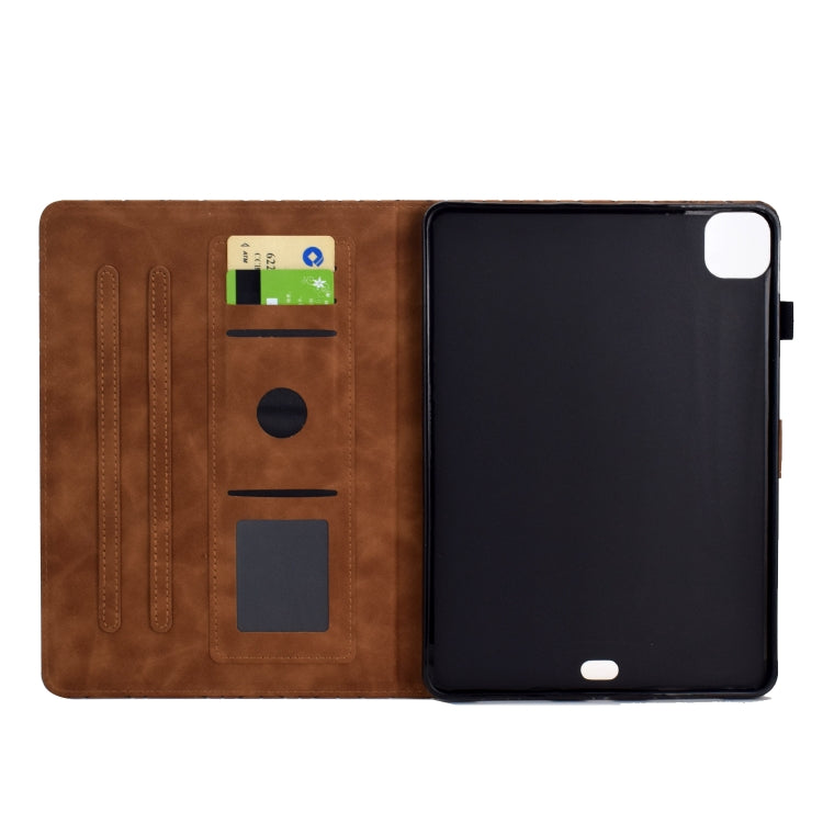 For iPad Pro 11 2024 Rhombus TPU Smart Leather Tablet Case(Brown) - iPad Pro 11 2024 Cases by buy2fix | Online Shopping UK | buy2fix