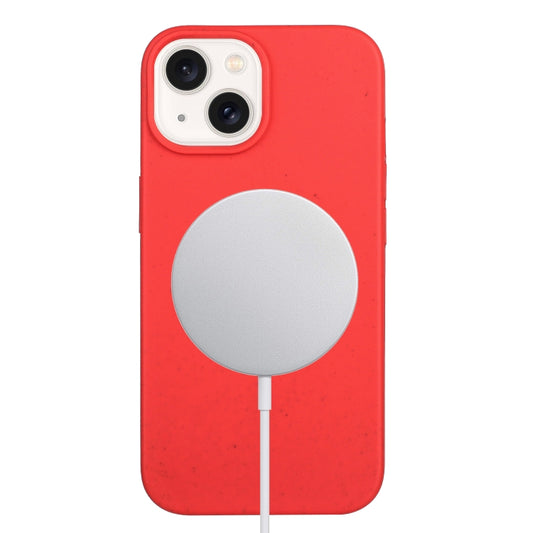 For iPhone 15 Plus Wheat MagSafe Magnetic Straw Material + TPU Phone Case(Red) - iPhone 15 Plus Cases by buy2fix | Online Shopping UK | buy2fix