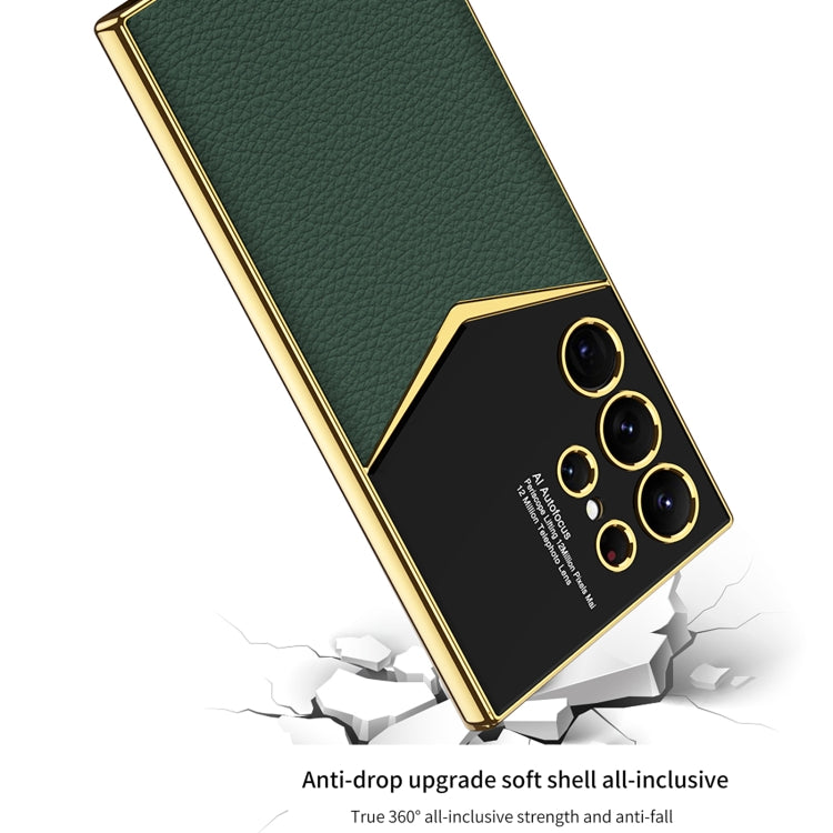 For Samsung Galaxy S24 Ultra 5G GKK Plating Soft TPU + Leather Full Coverage Phone Case without Pen(Green) - Galaxy S24 Ultra 5G Cases by GKK | Online Shopping UK | buy2fix