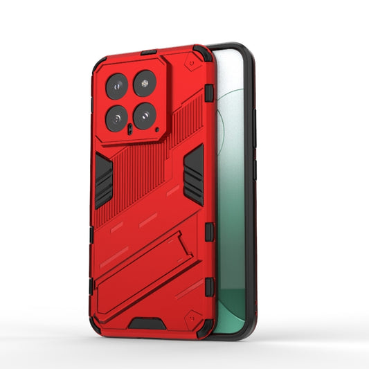 For Xiaomi 14 5G Punk Armor 2 in 1 PC + TPU Phone Case with Holder(Red) - 14 Cases by buy2fix | Online Shopping UK | buy2fix