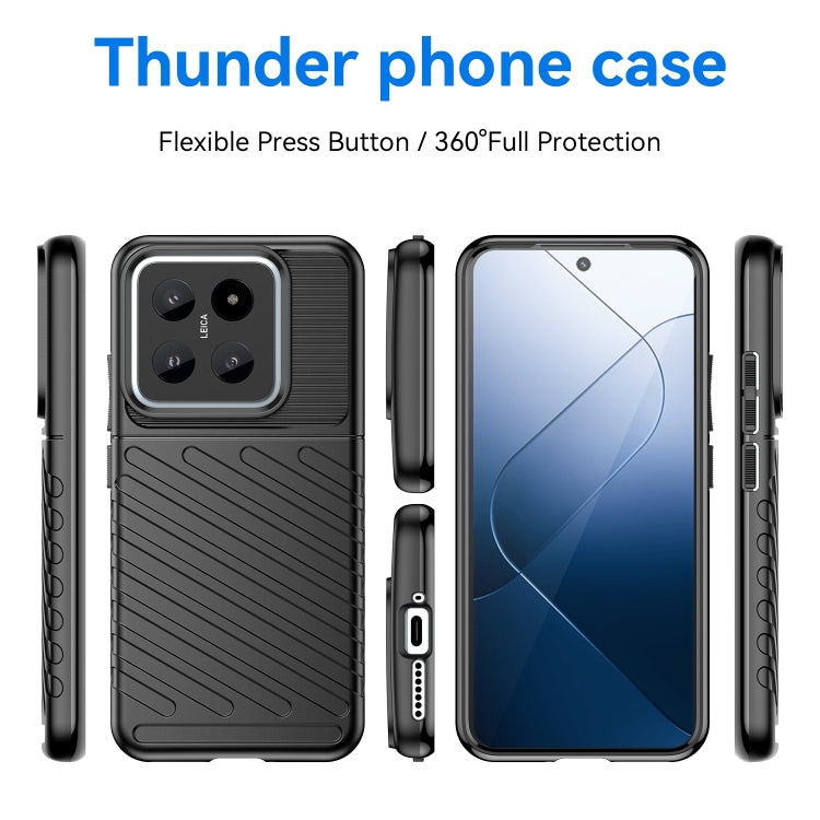 For Xiaomi 14 Thunderbolt Shockproof Soft TPU Phone Case(Black) - 14 Cases by buy2fix | Online Shopping UK | buy2fix