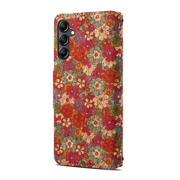 For Samsung Galaxy S24 5G Denior Flower Language Series Cork Fabric Oil Edge Leather Phone Case(Summer) - Galaxy S24 5G Cases by Denior | Online Shopping UK | buy2fix