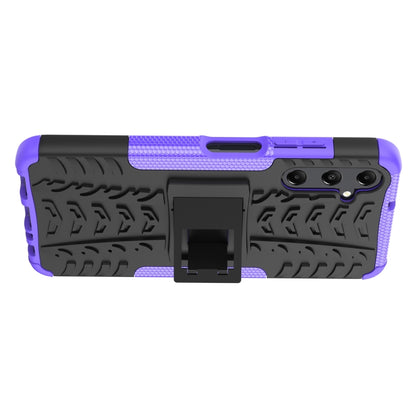 For Samsung Galaxy A05s Tire Texture TPU + PC Phone Case with Holder(Purple) - Galaxy Phone Cases by buy2fix | Online Shopping UK | buy2fix