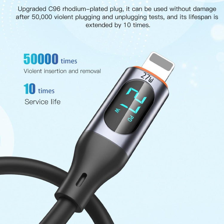 TOTU CB-7-L 15W USB to 8 Pin Digital Display Fast Charging Silicone Cable, Length: 1m(Orange) - Normal Style Cable by TOTUDESIGN | Online Shopping UK | buy2fix