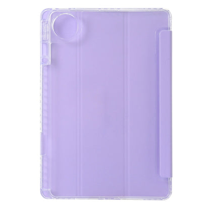 For Huawei Matepad 11 Pro 2024 Clear Acrylic 3-Fold Leather Tablet Case(Purple) - Huawei by buy2fix | Online Shopping UK | buy2fix