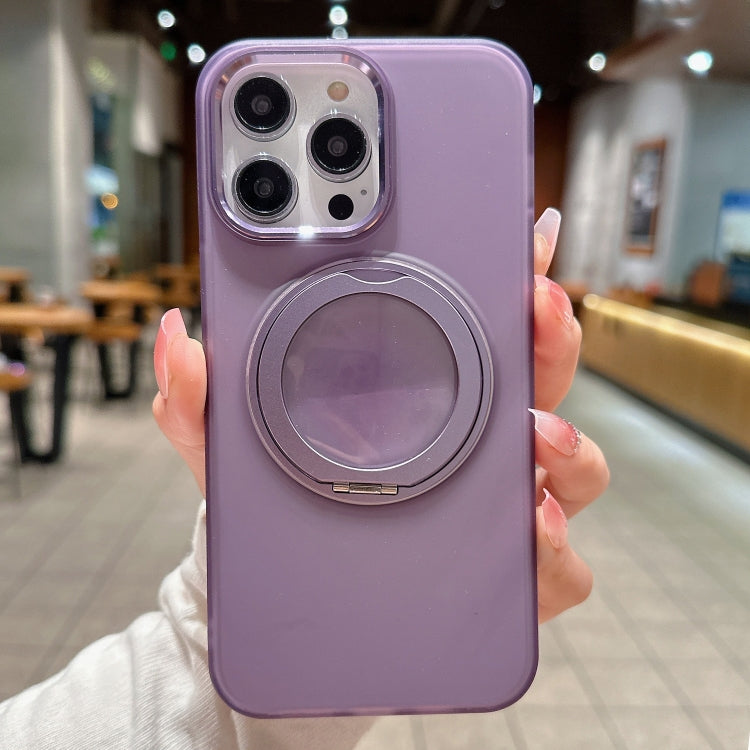 For iPhone 15 Plus MagSafe 360 Rotate Ring Holder PC Phone Case(Purple) - iPhone 15 Plus Cases by buy2fix | Online Shopping UK | buy2fix