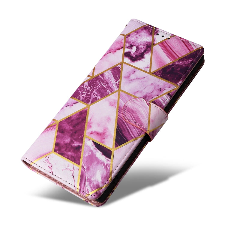 For Samsung Galaxy S24 Ultra 5G Marble Bronzing Stitching Leather Phone Case(Purple) - Galaxy S24 Ultra 5G Cases by buy2fix | Online Shopping UK | buy2fix