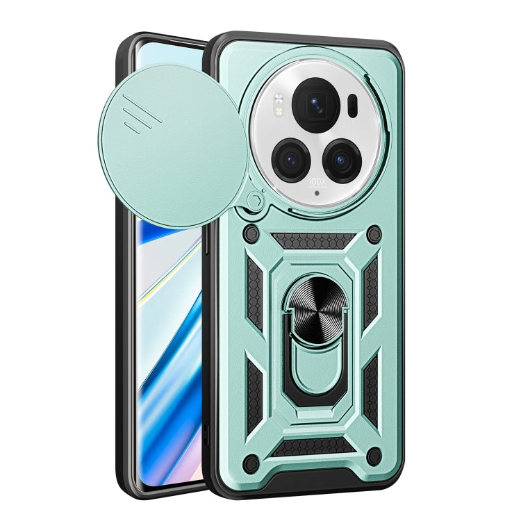 For Honor Magic6 Pro Sliding Camera Cover Design TPU+PC Phone Case(Green) - Honor Cases by buy2fix | Online Shopping UK | buy2fix